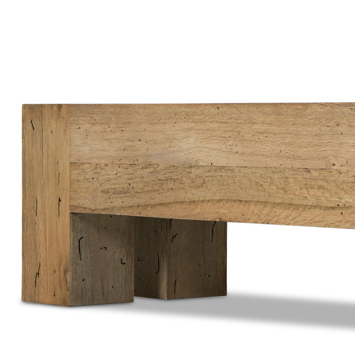 Abaso Large Accent Bench | Rustic Wormwood Oak Floor Sample