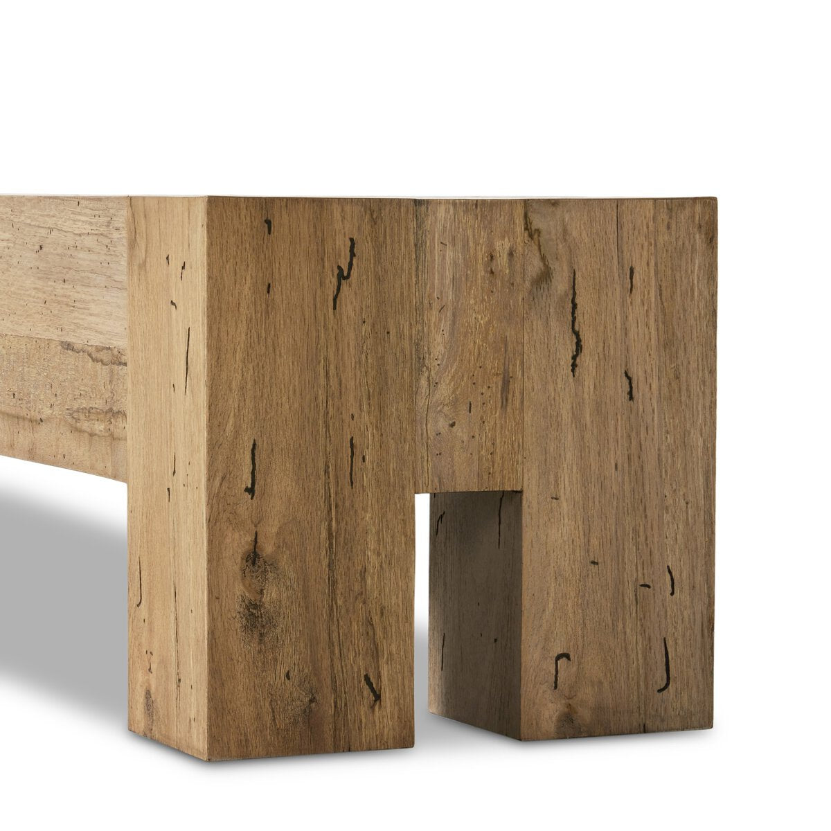 Abaso Large Accent Bench | Rustic Wormwood Oak Floor Sample