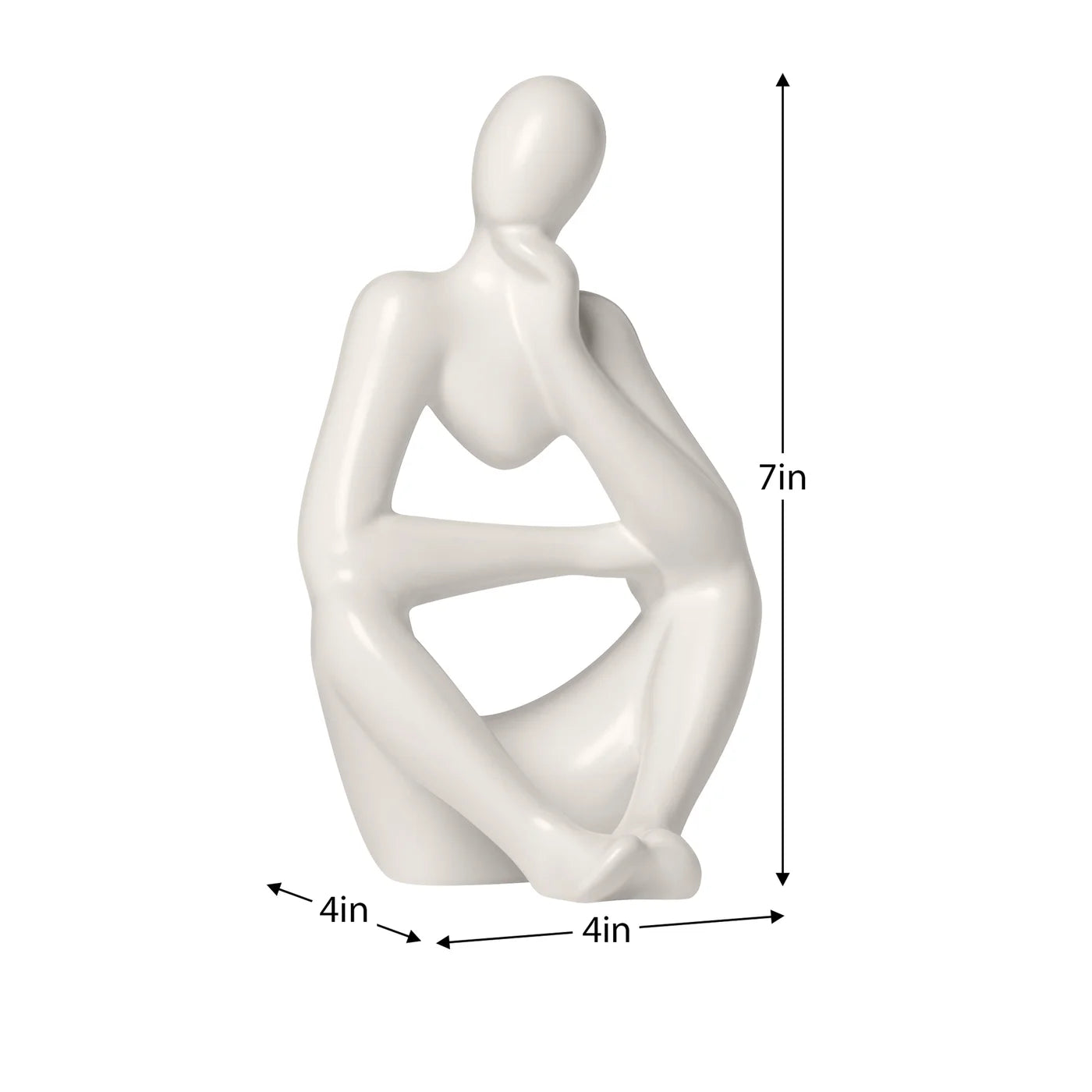 Pensive Ceramic Figure | Matte White