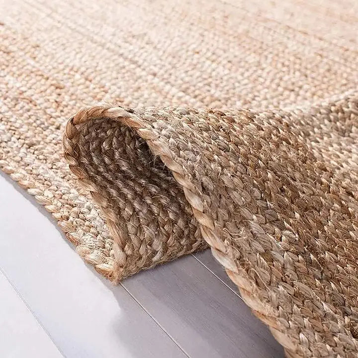 Beige Jute Braided Area Rug