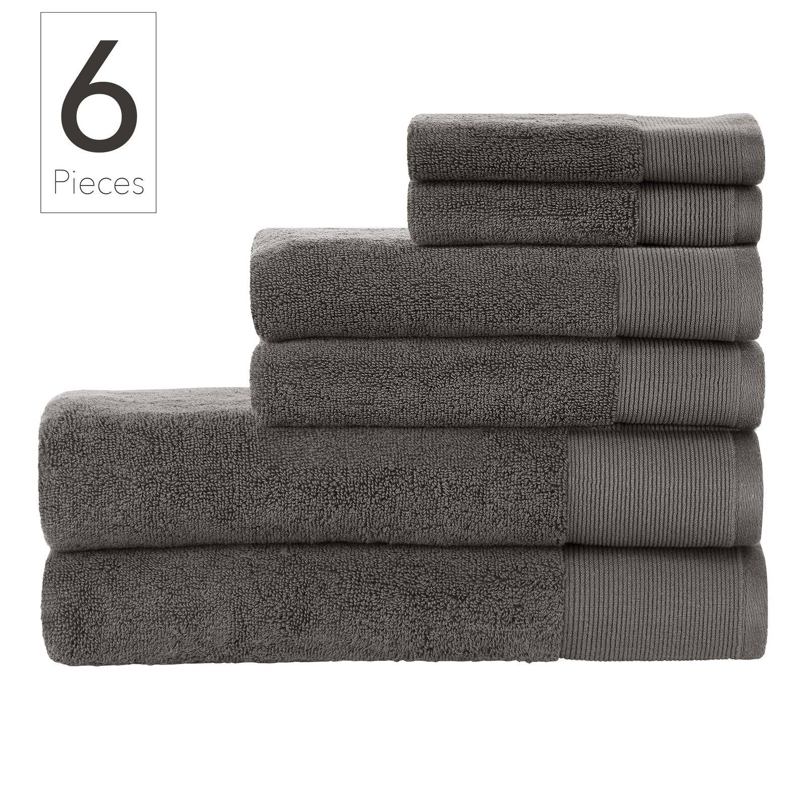Charcoal 6Pc Towel Set | Nate Home by Nate Berkus