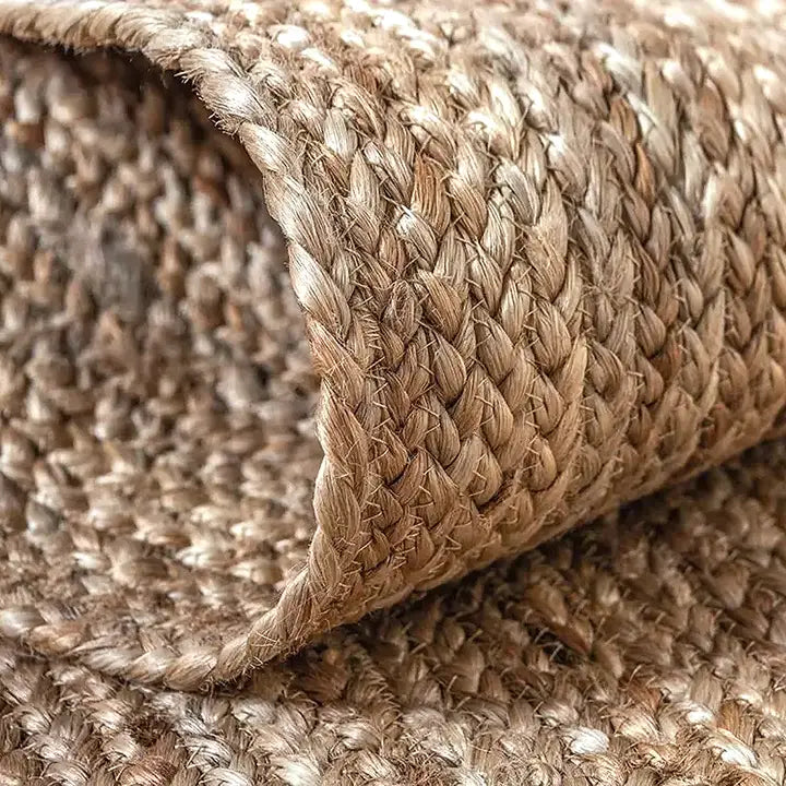 Beige Jute Braided Area Rug