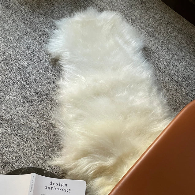 White Double Icelandic Sheepskin Throw Rug