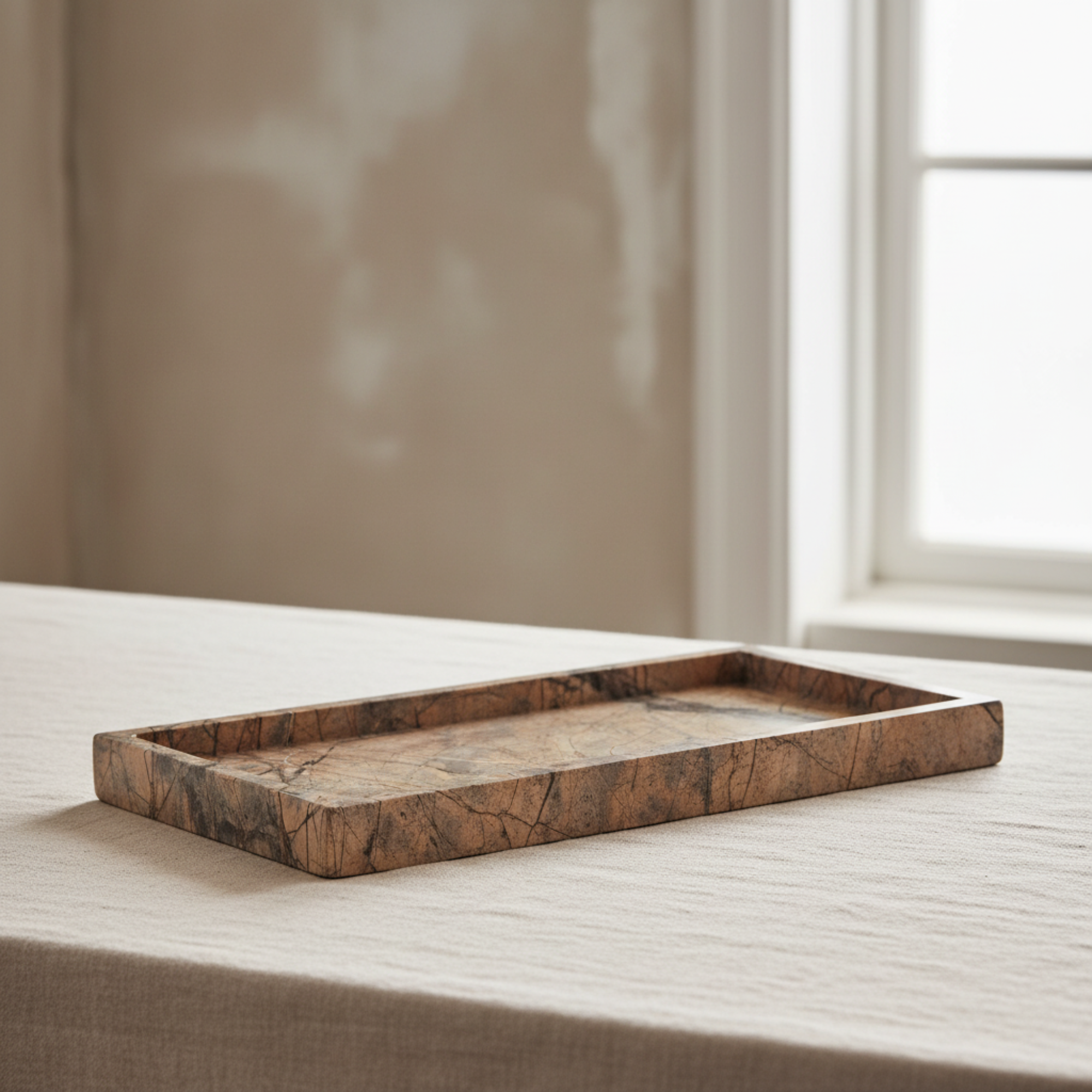 Rectangular Rainforest Marble Tray