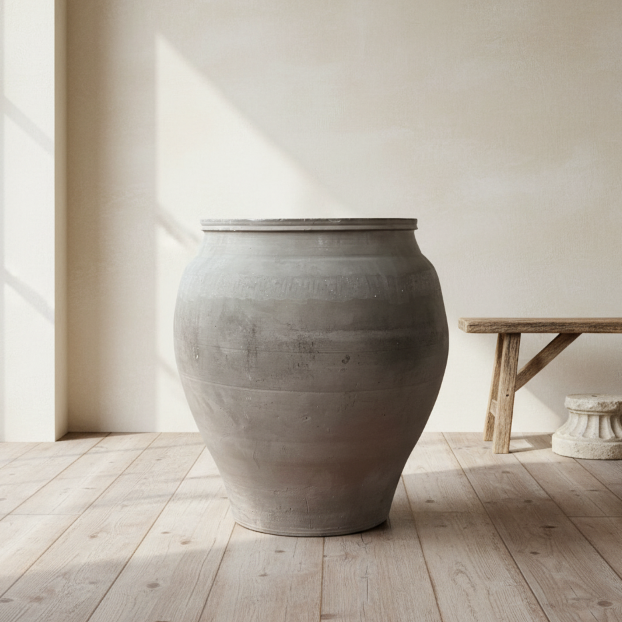 Siheyuan Water Pot | Vintage Chinese Clay Planter