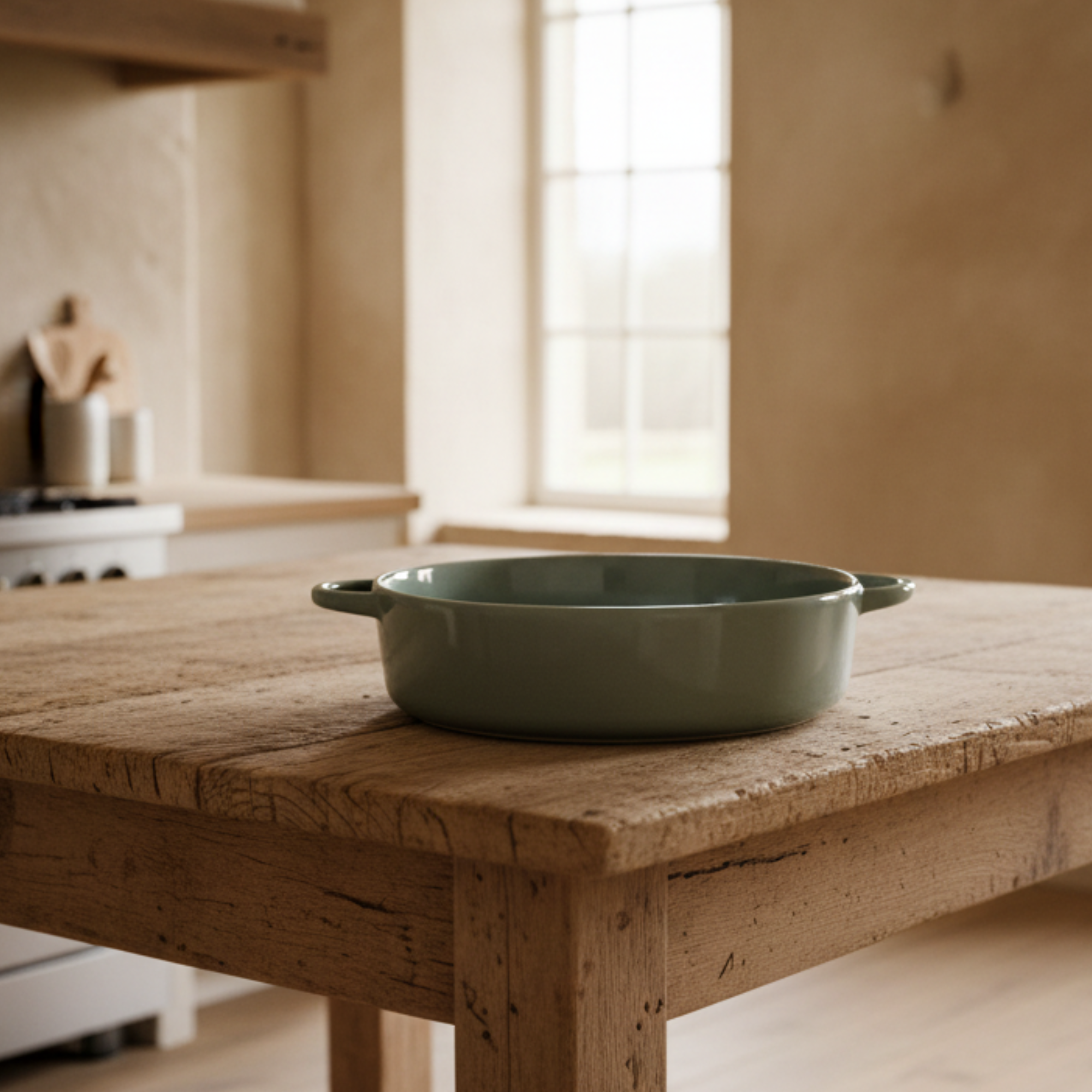 2 Quart Stoneware Serving Baker | Green