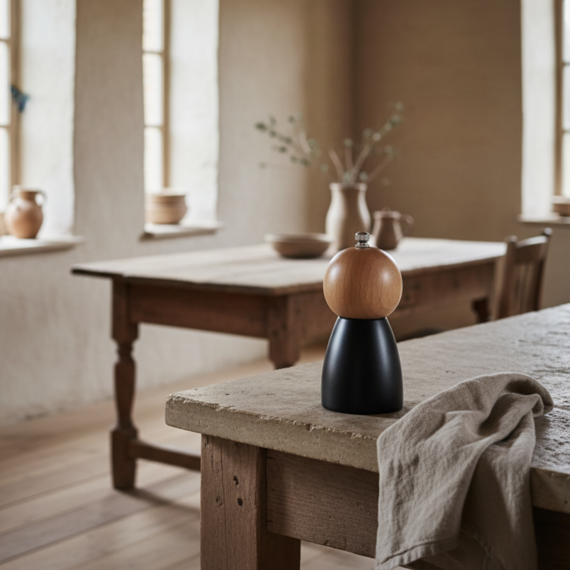 Two-Tone Rubberwood Salt/Pepper Mill