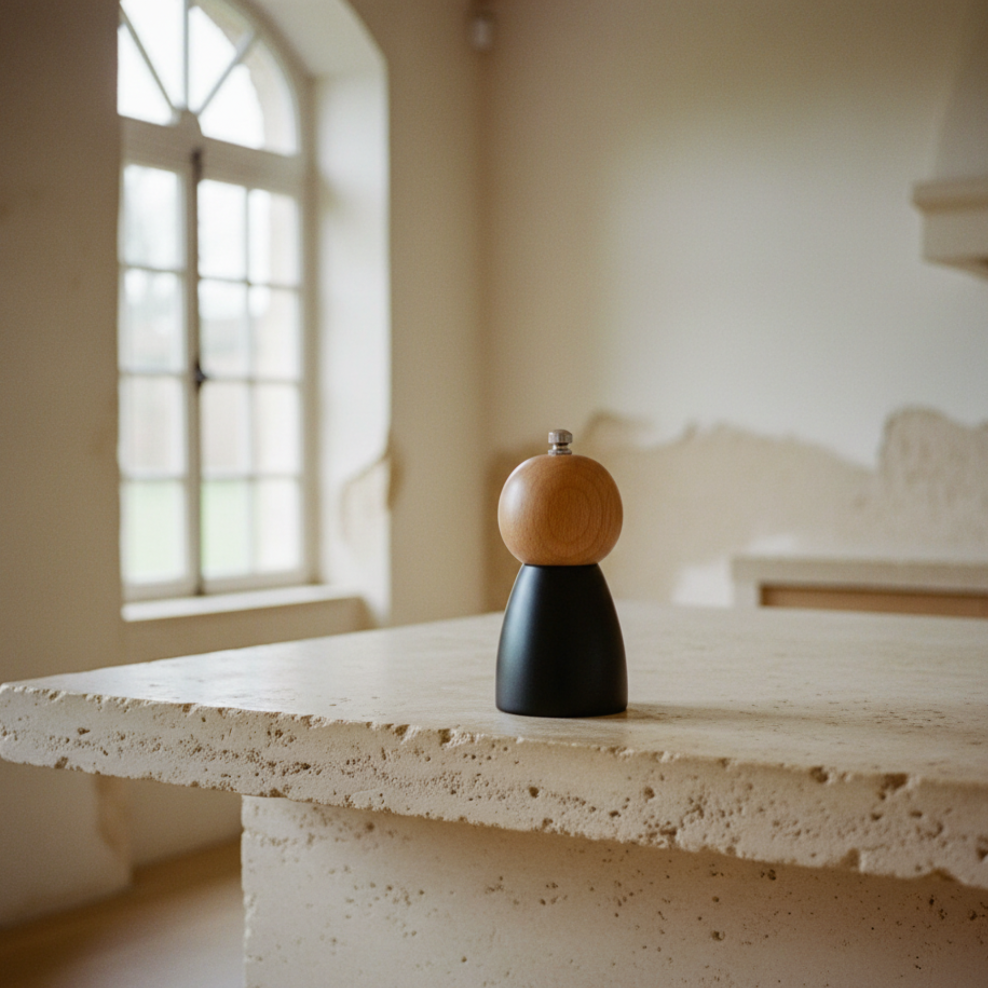 Two-Tone Rubberwood Salt/Pepper Mill