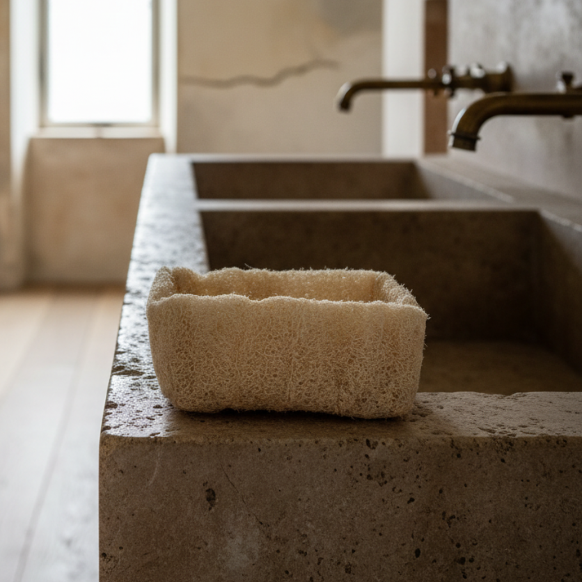 Natural Loofah Soap Dish | Large