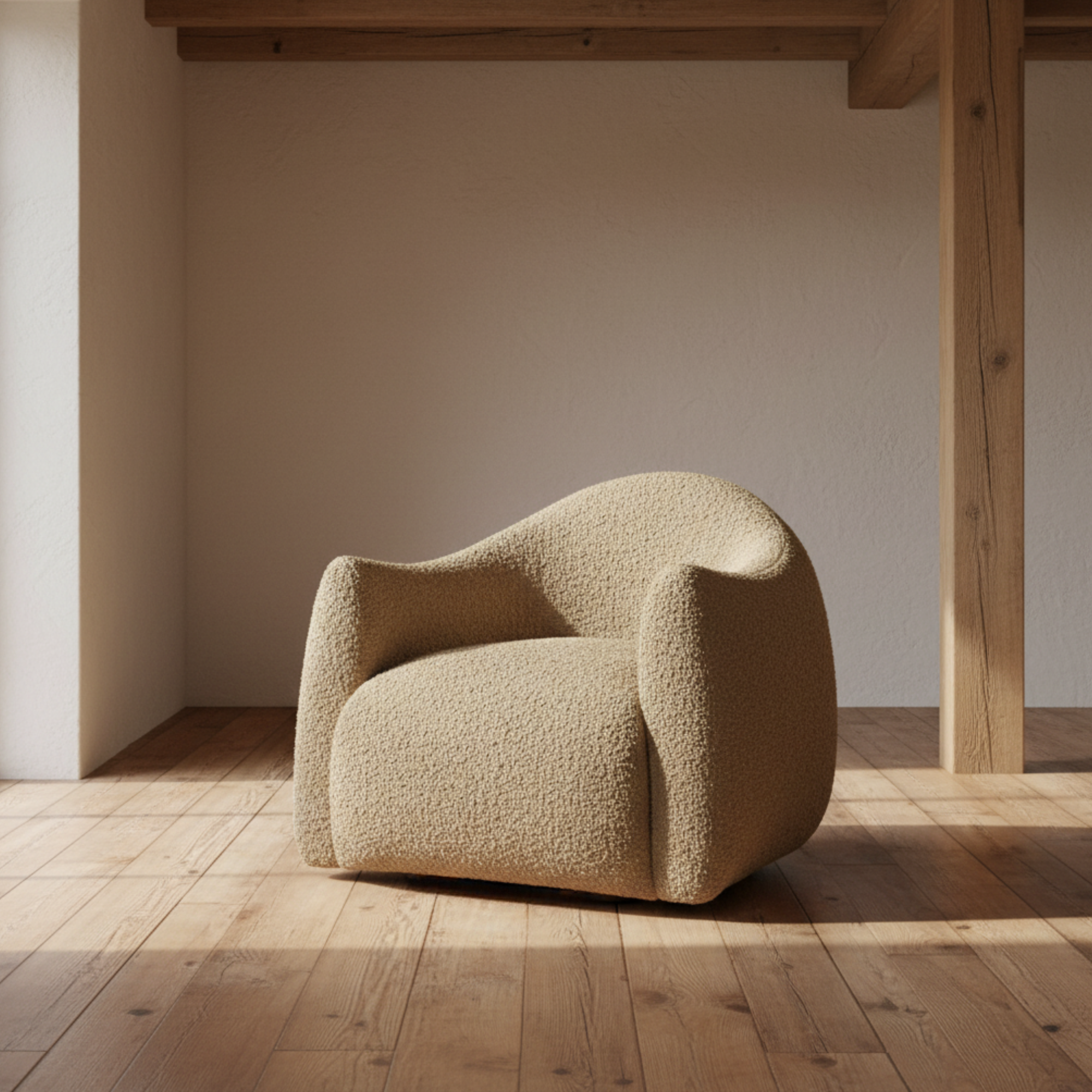 Mina Swivel Club Chair | Kenzo Straw