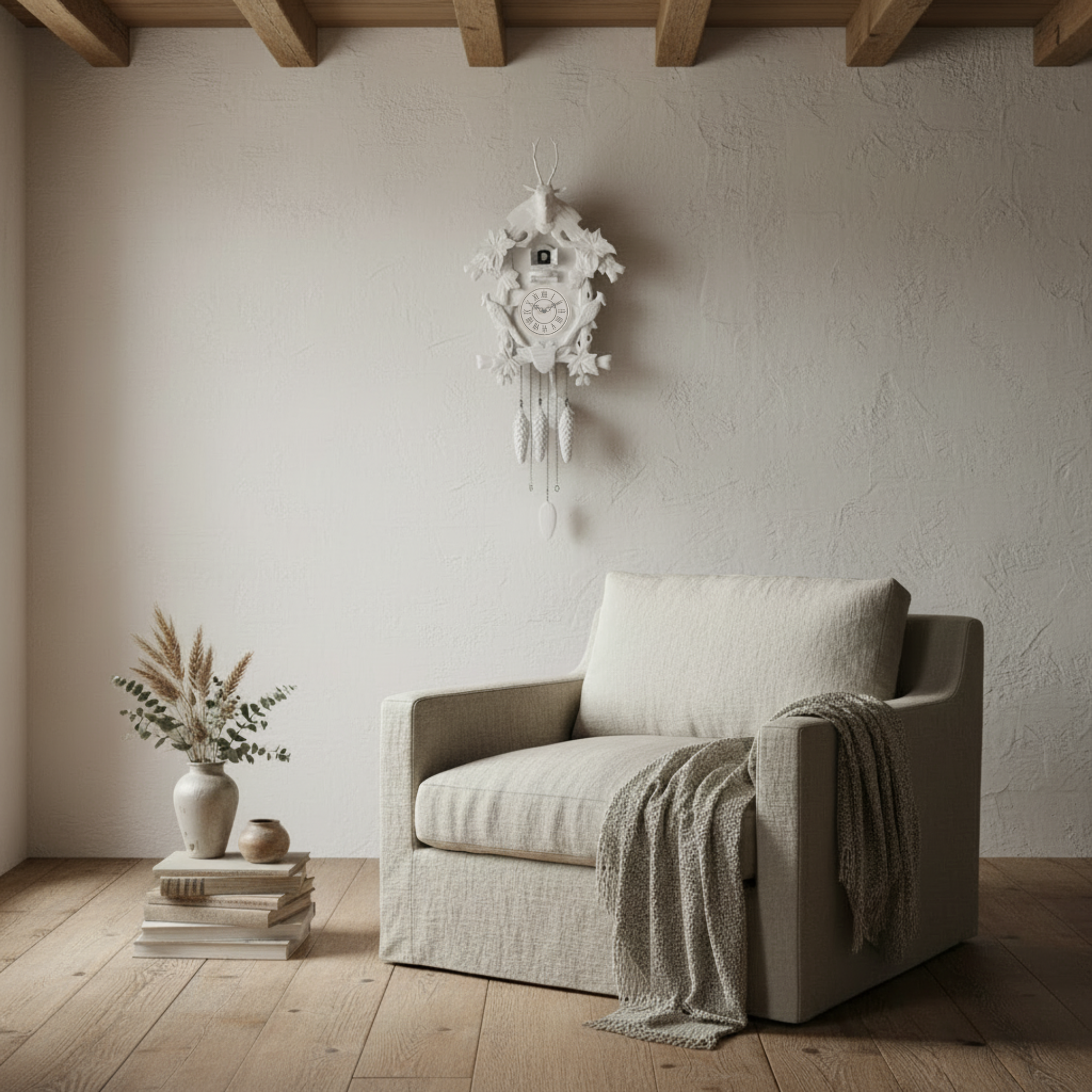 Village Cuckoo Clock | White