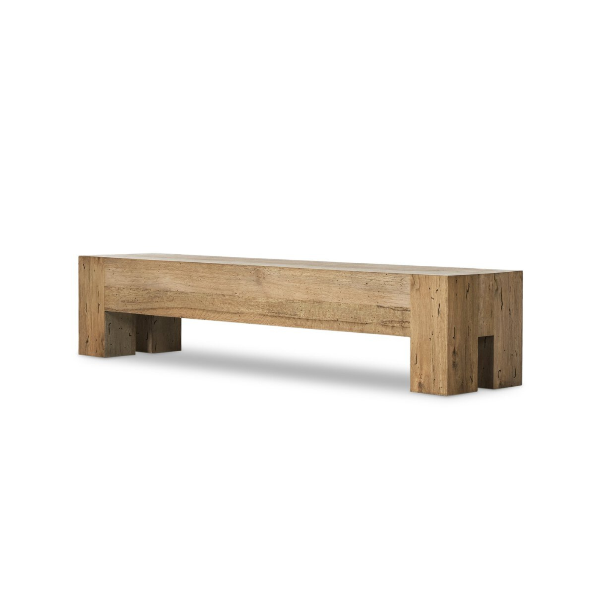 Abaso Large Accent Bench | Rustic Wormwood Oak Floor Sample