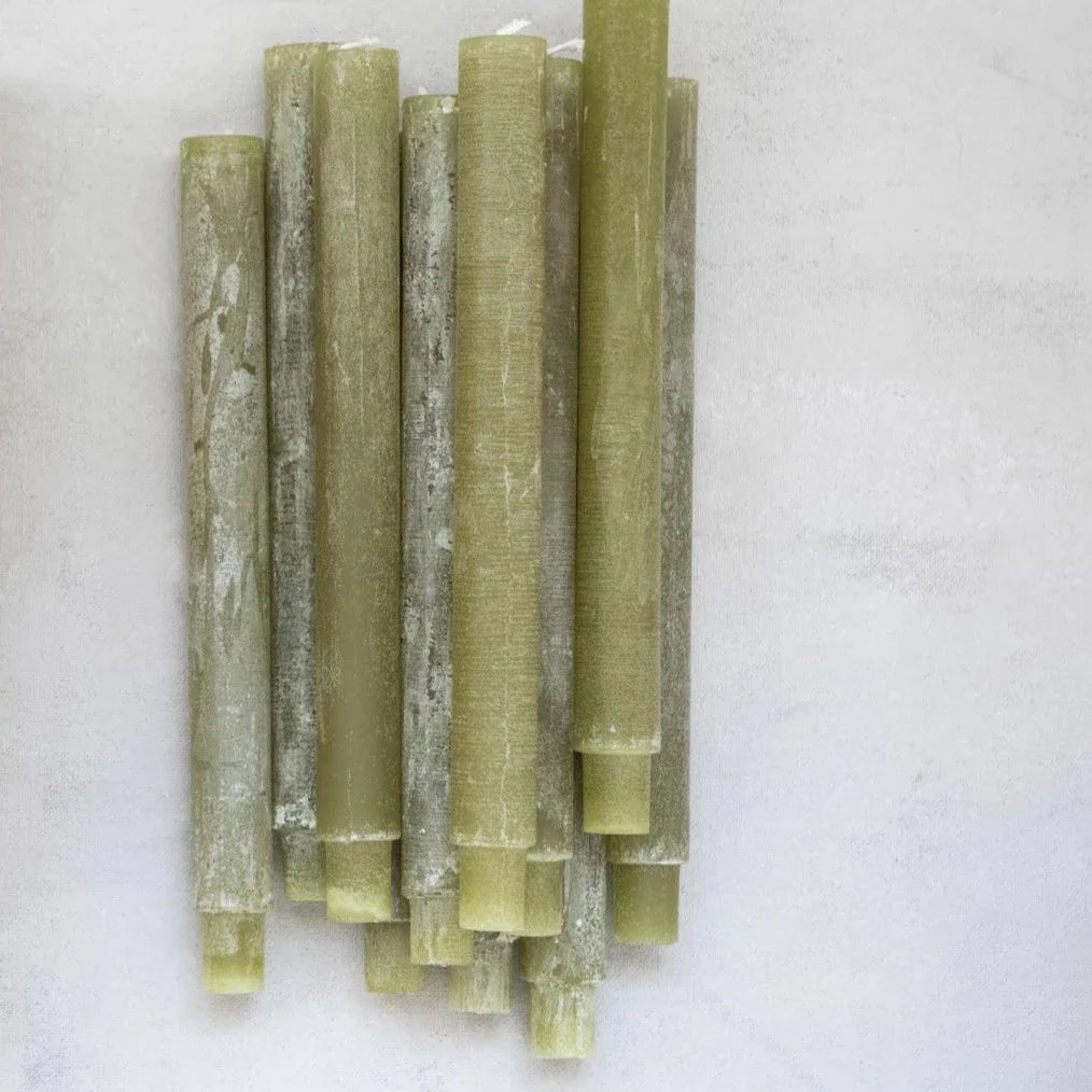 Unscented Taper Candle Green 10" | Powder Finish
