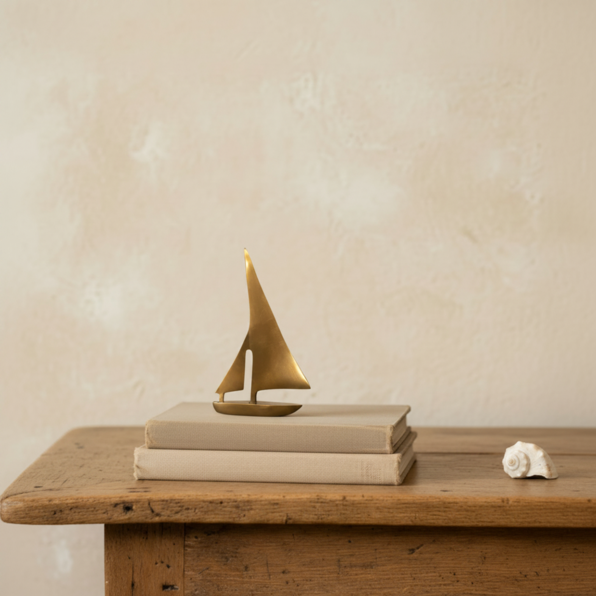 Antiqued Brass Sailboat Paperweight