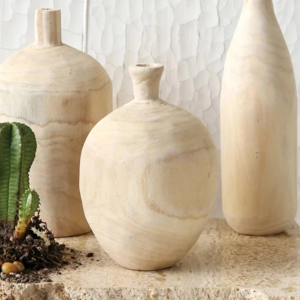 Paulownia Wood Vase | Small Natural