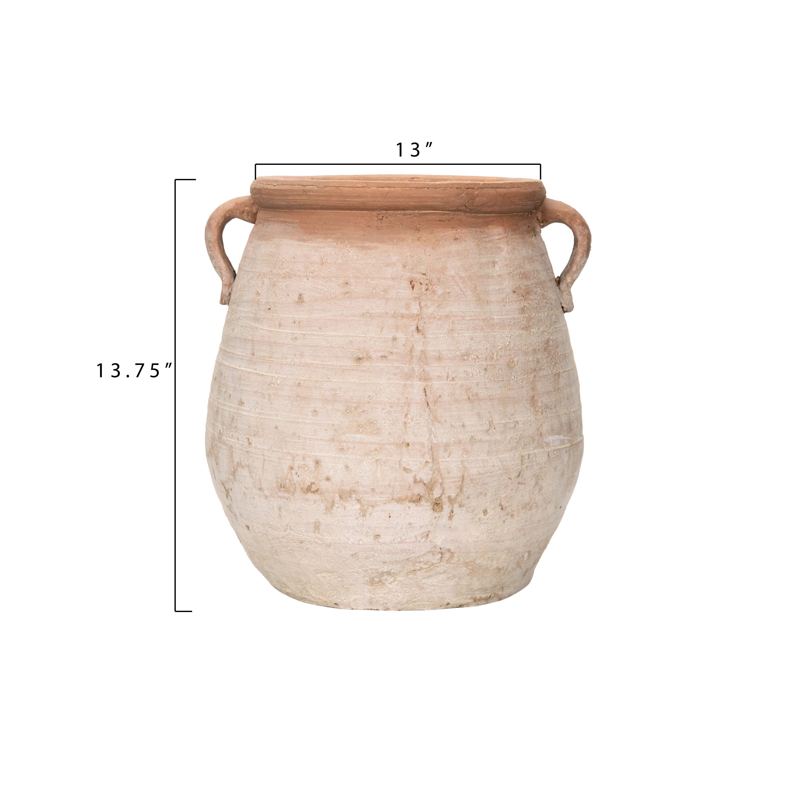 Whitewashed Terracotta Urn