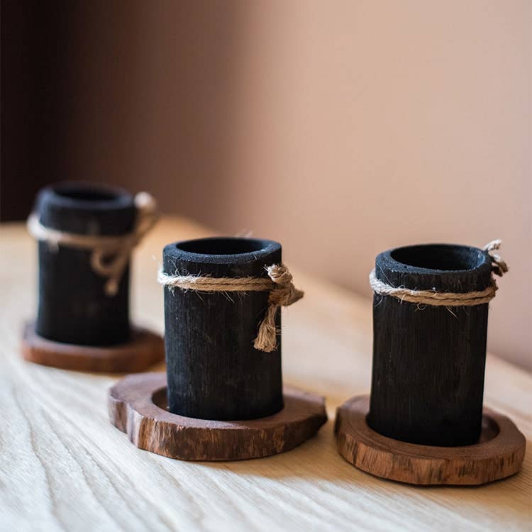 Charcoal Planter & Wood Tray