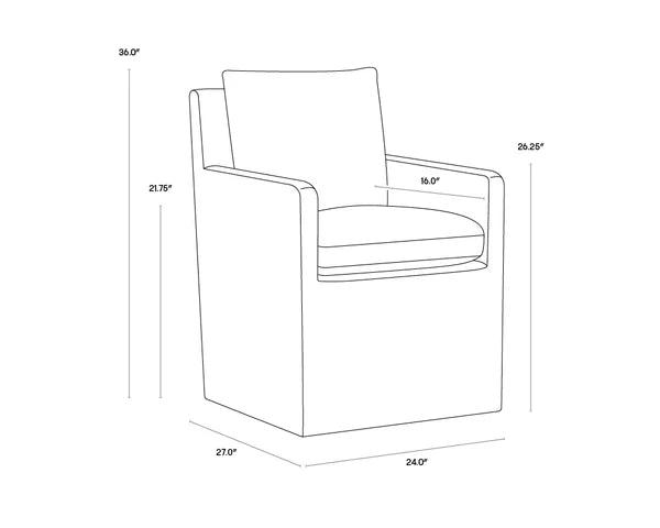 Glenrose Wheeled Dining Armchair