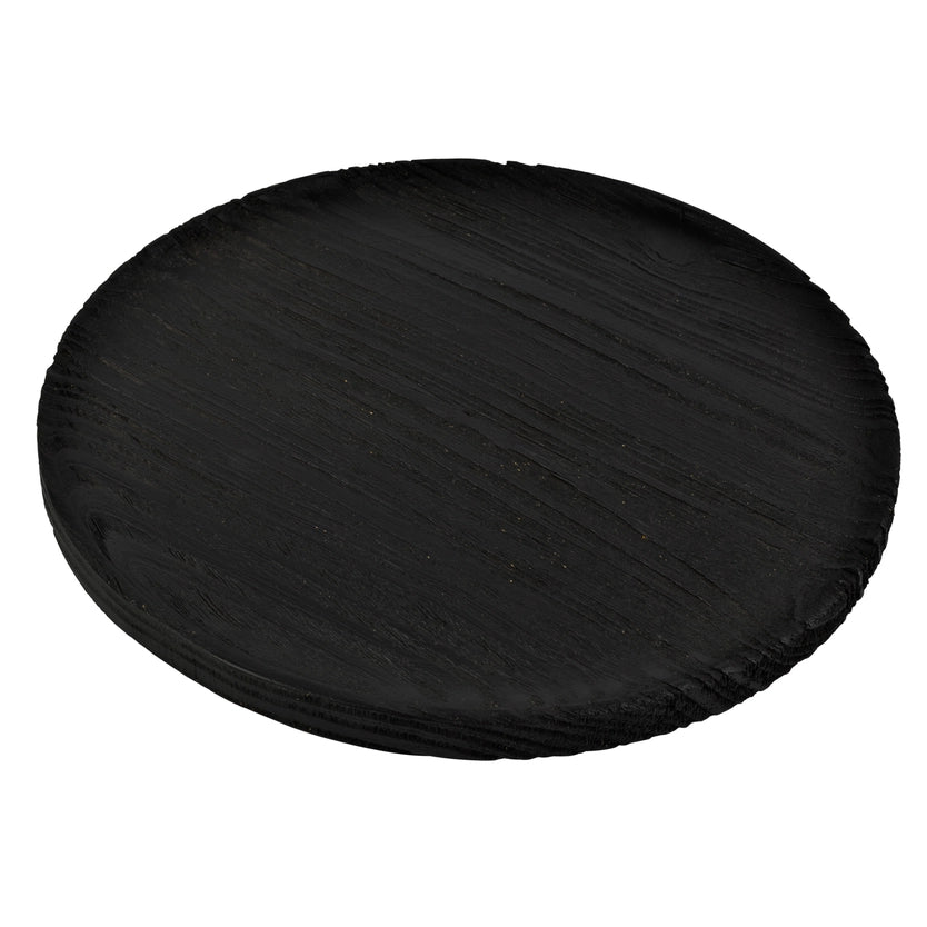 Emory Wooden Round Tray | Black