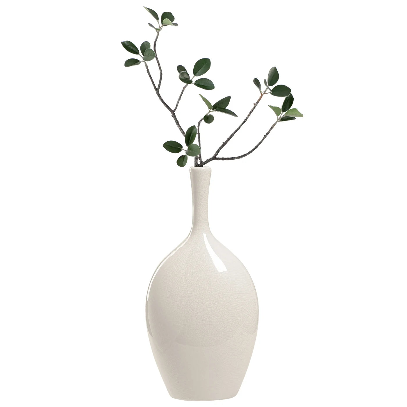 Lilo White Crackle Ceramic Vase