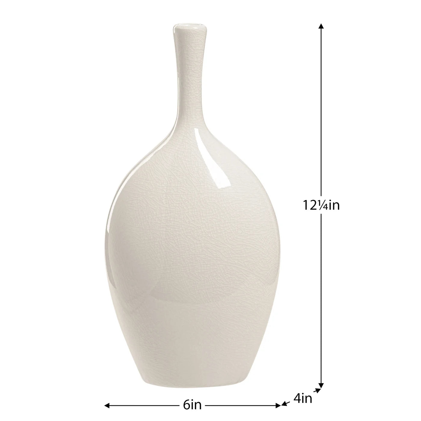 Lilo White Crackle Ceramic Vase