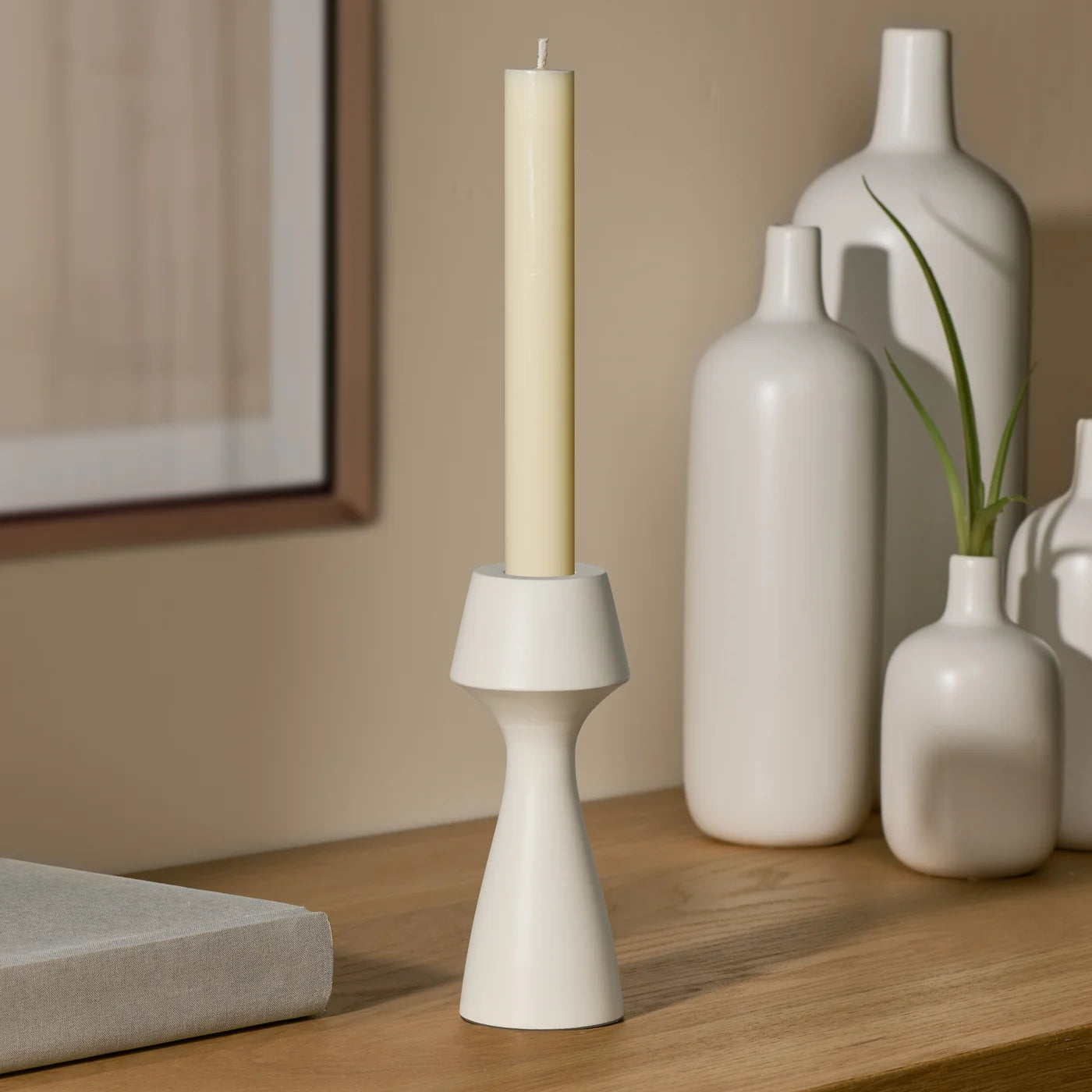 Moda Matte White Taper Candle Holder