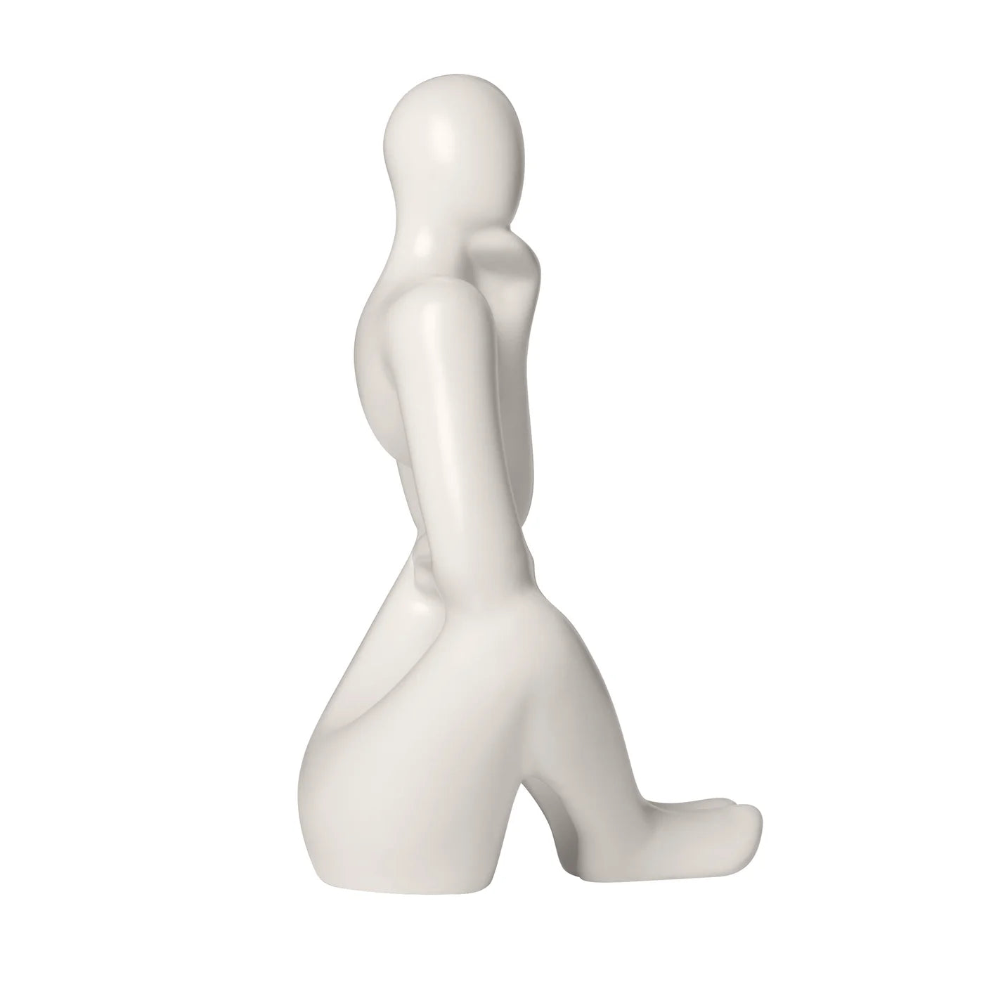 Pensive Ceramic Figure | Matte White