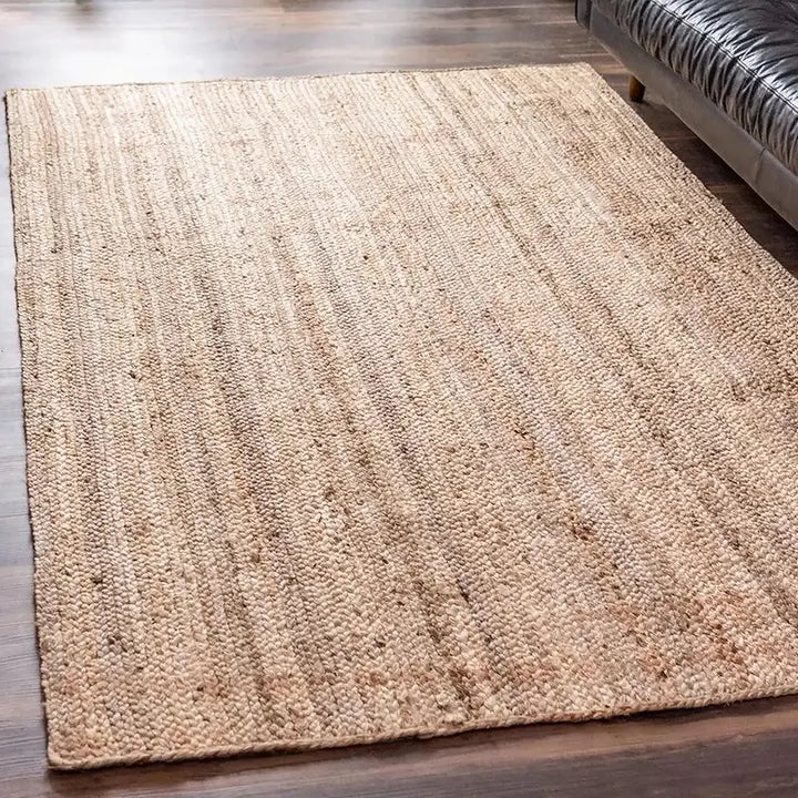 Beige Jute Braided Area Rug