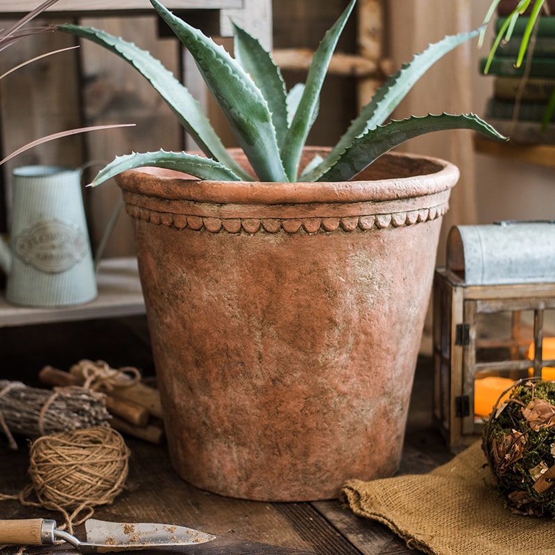 Large Terracotta Red Concrete Planter Pot