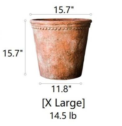 Extra Large Terracotta Red Concrete Planter Pot