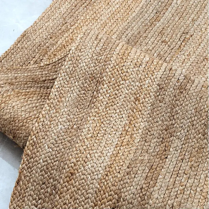 Beige Jute Braided Area Rug