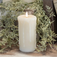 Cream 3D Flame Pillar Candle | 6"