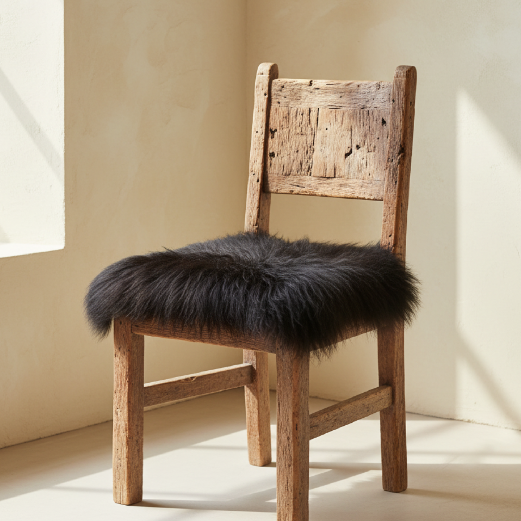 Black Icelandic Sheepskin Chair Pad
