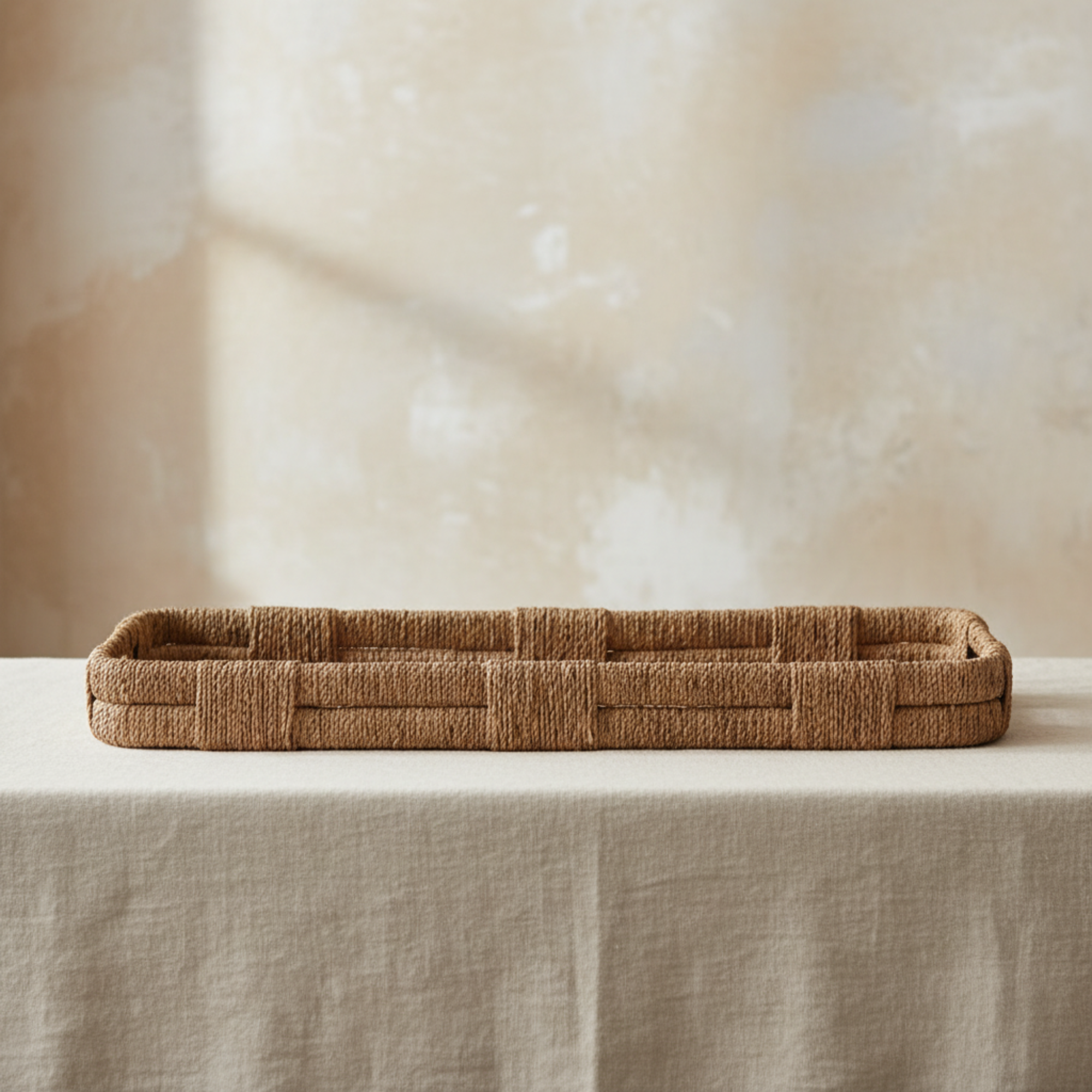 Hand-Woven Bankuan Tray with Handles