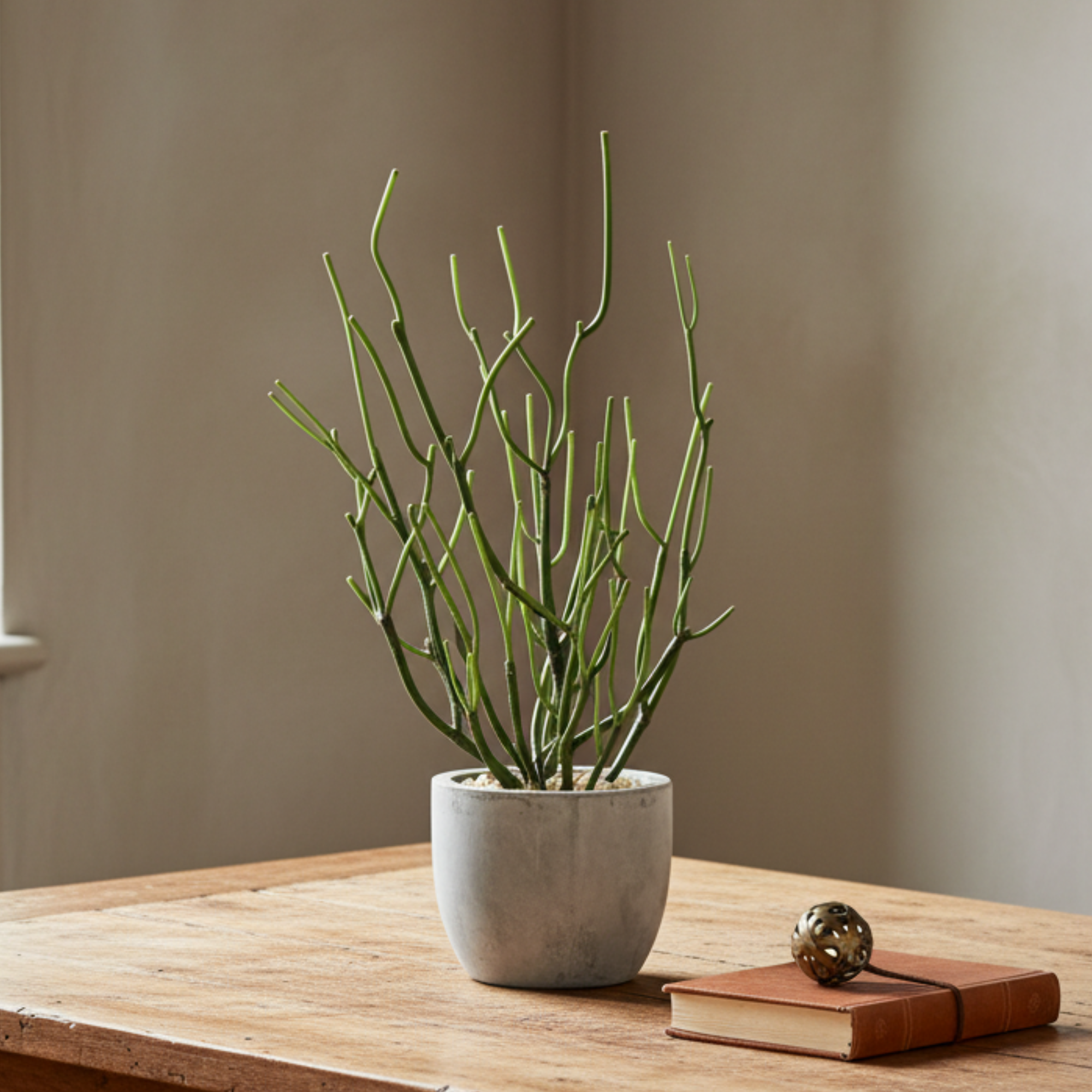 Pencil Cactus in Concrete