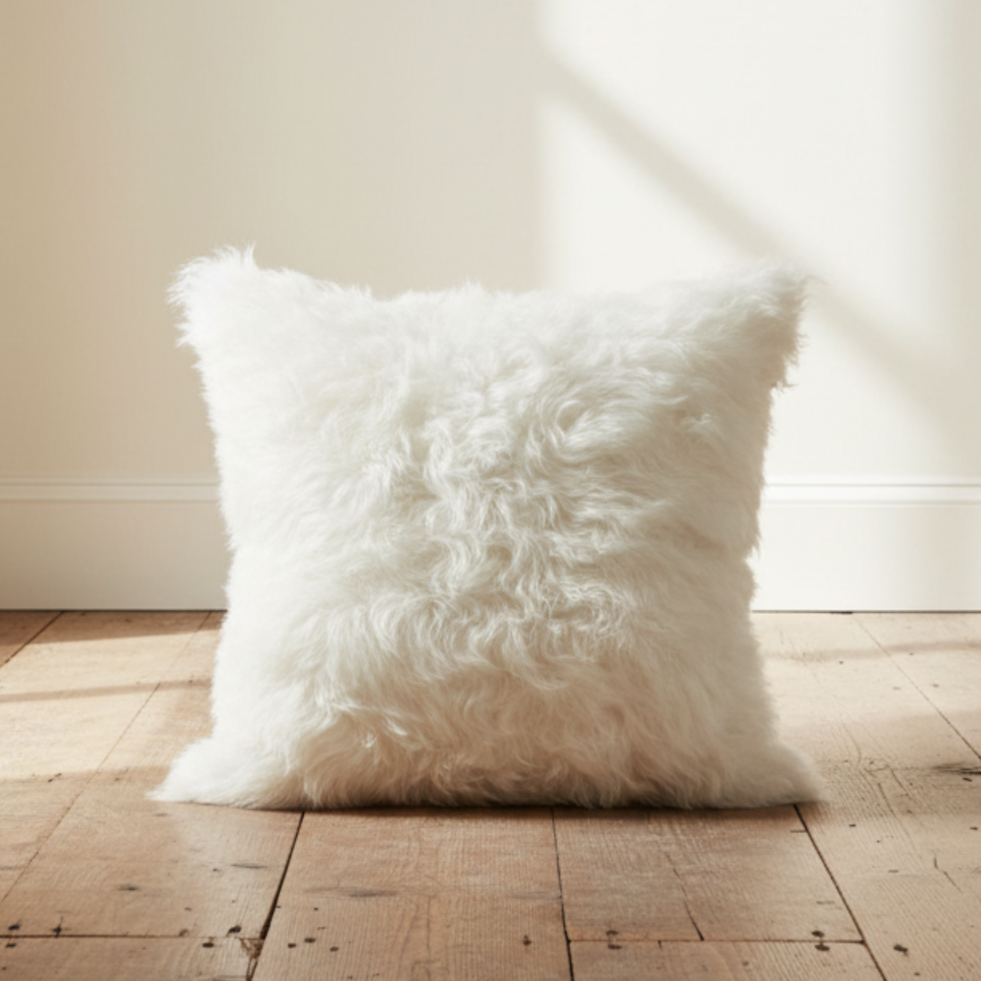 Shorn White Icelandic Sheepskin Pillow