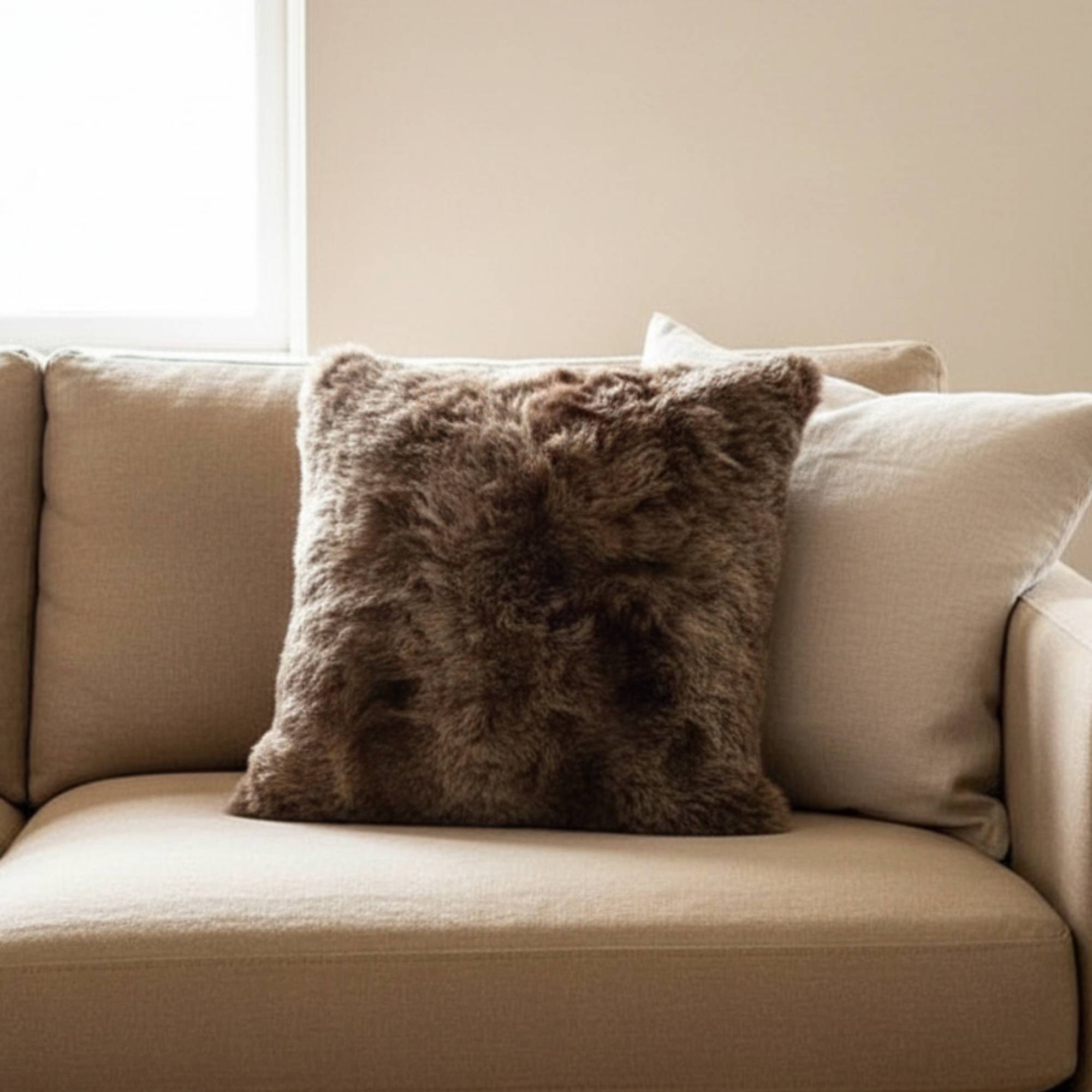 Shorn Brown Icelandic Sheepskin Pillow