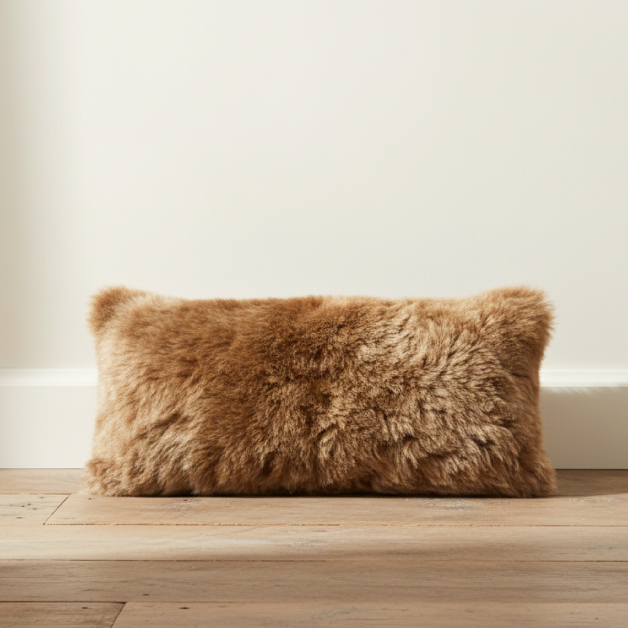 Shorn Brown Icelandic Sheepskin Lumbar Pillow