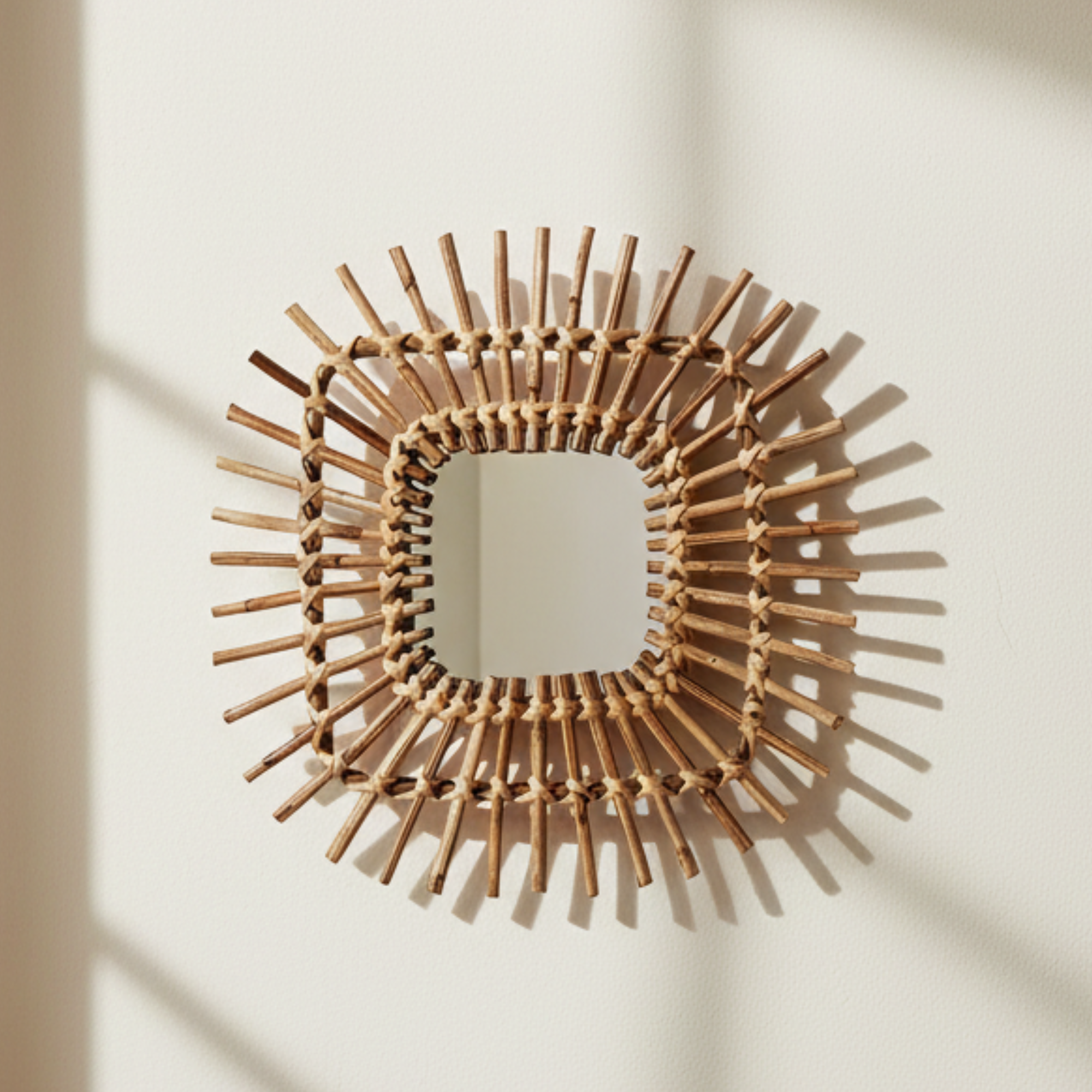Bohemian Rattan Mirror