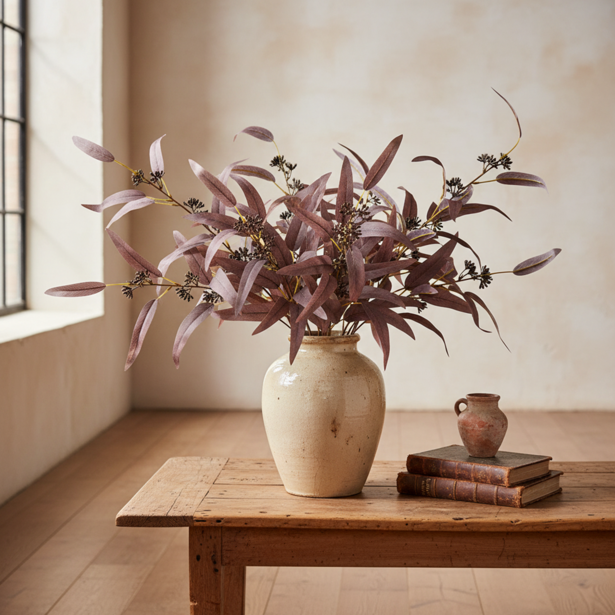 Wispy Seeded Eucalyptus Stem | Plum