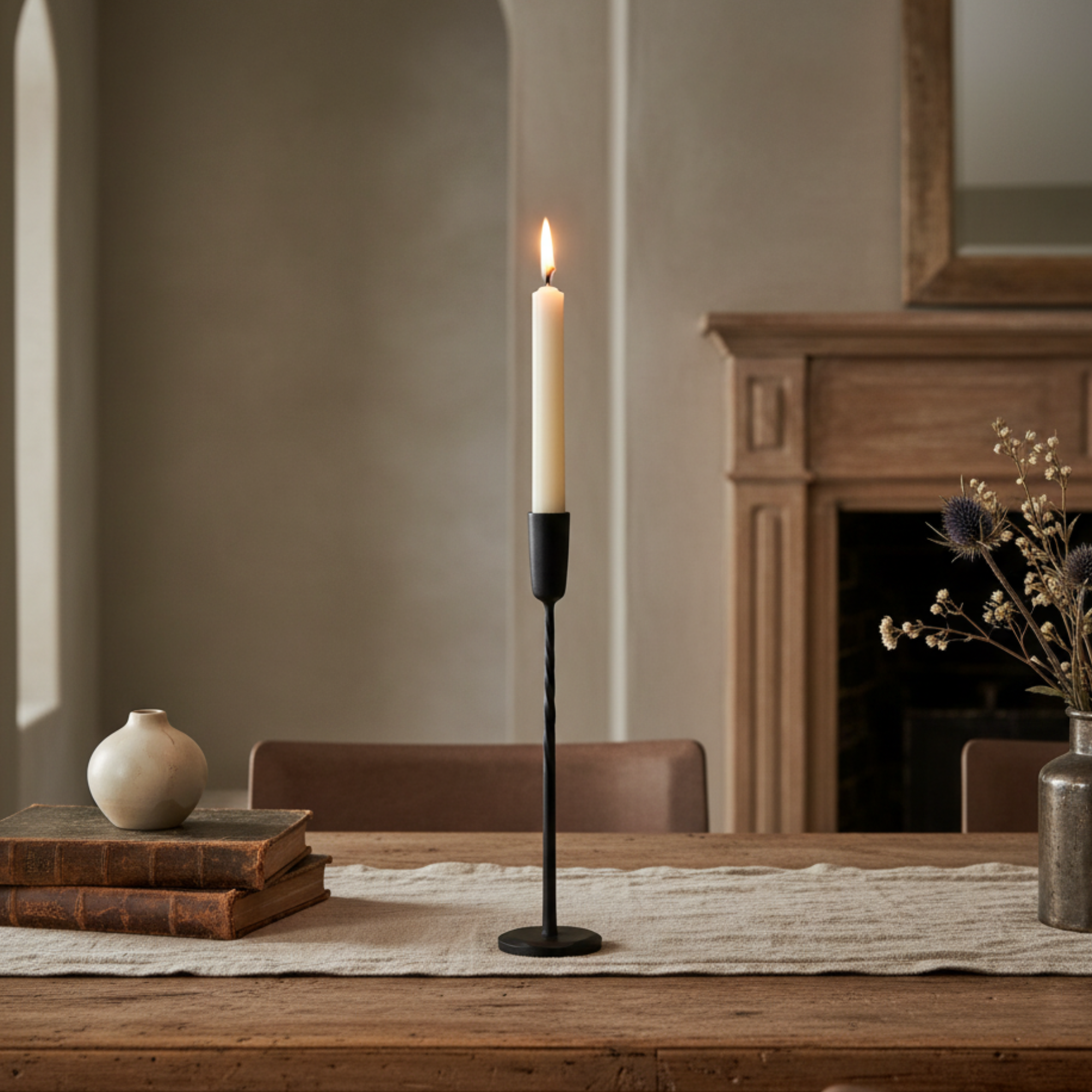Luna Forged Candlestick | Medium