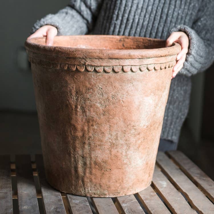 Extra Large Terracotta Red Concrete Planter Pot