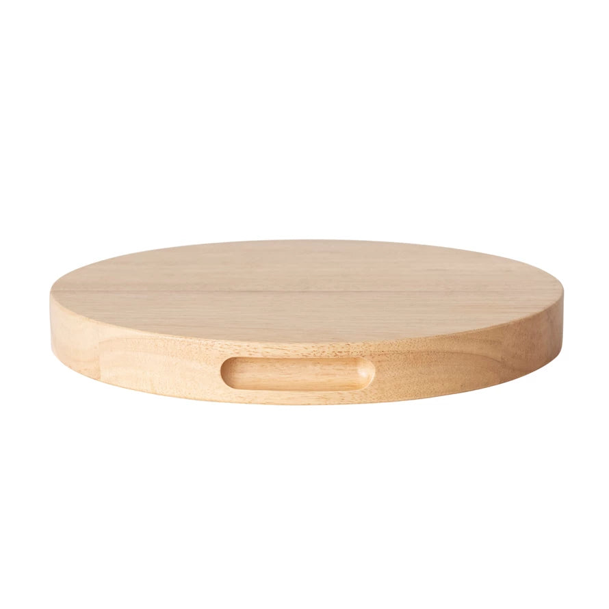 Rubberwood Cheese/Cutting Board w/ Handles | Natural