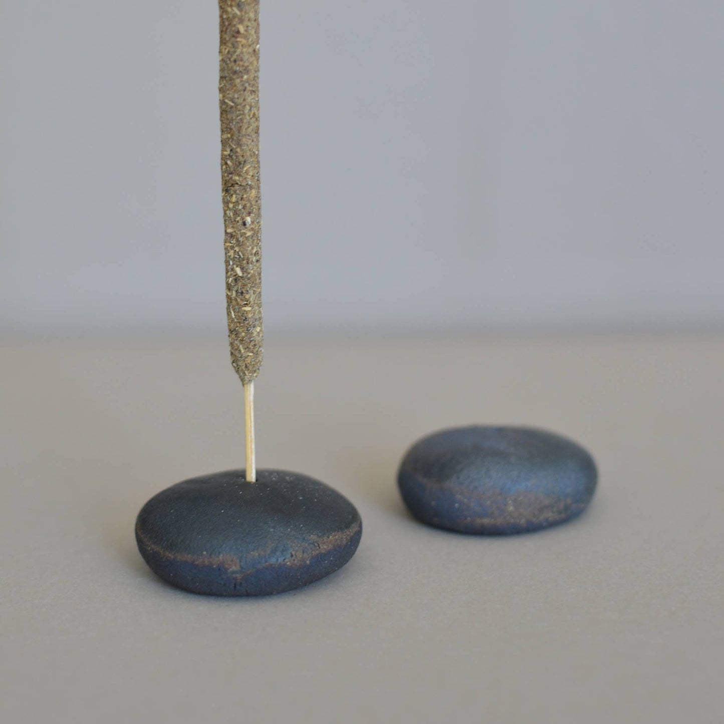 Raw Black Clay Pebble Incense Holder