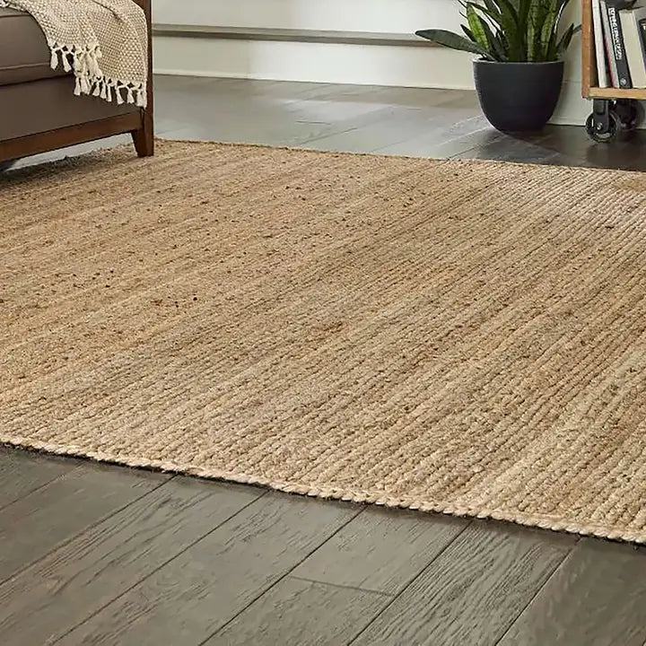 Beige Jute Braided Area Rug