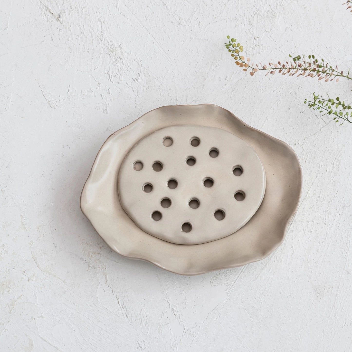 Stoneware Soap Dish With Removable Tray