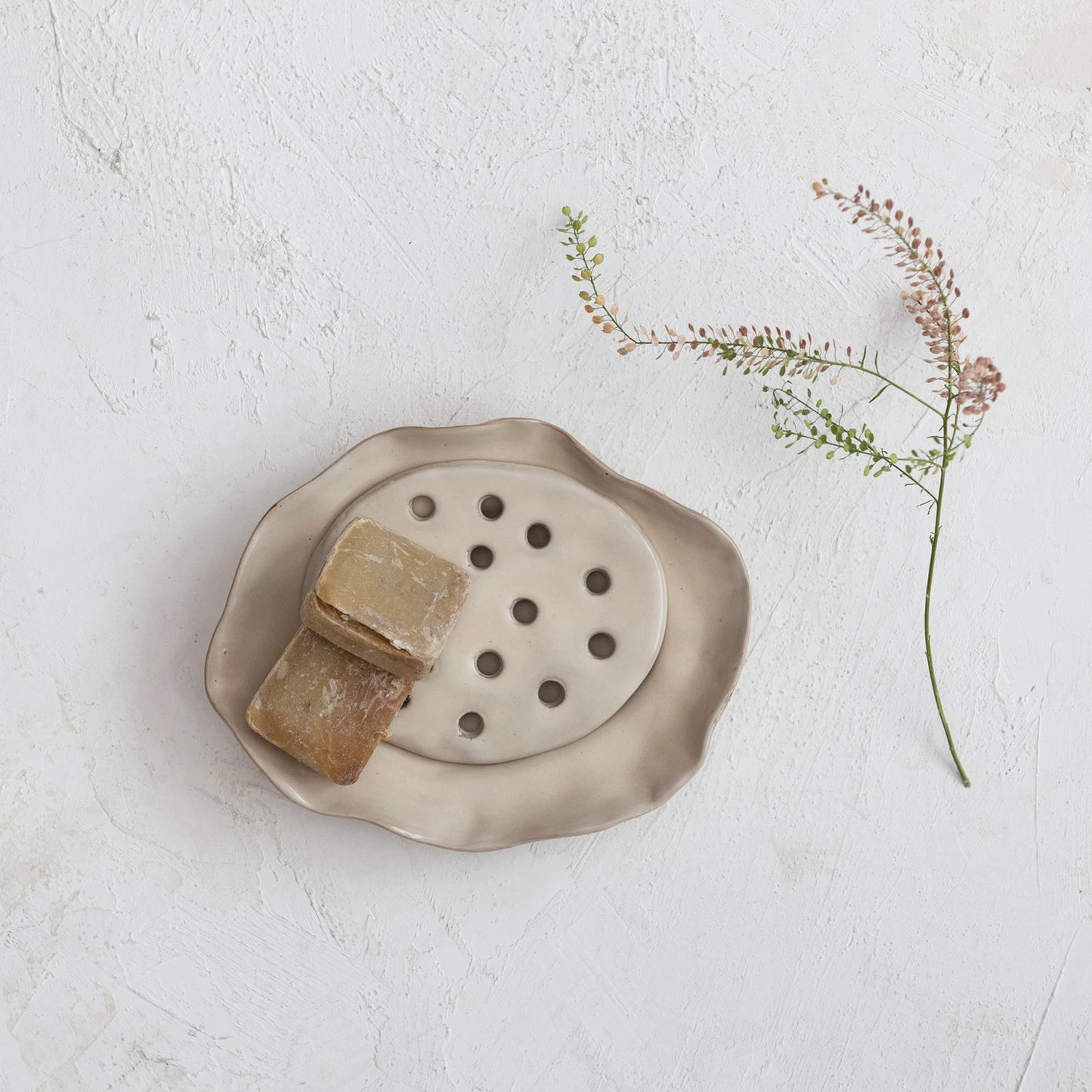 Stoneware Soap Dish With Removable Tray