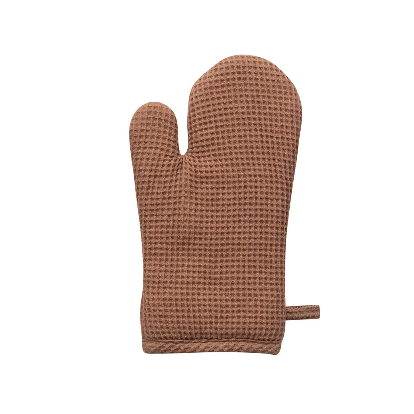 Woven Linen & Cotton Waffle Hot Mitt | Terra-Cotta