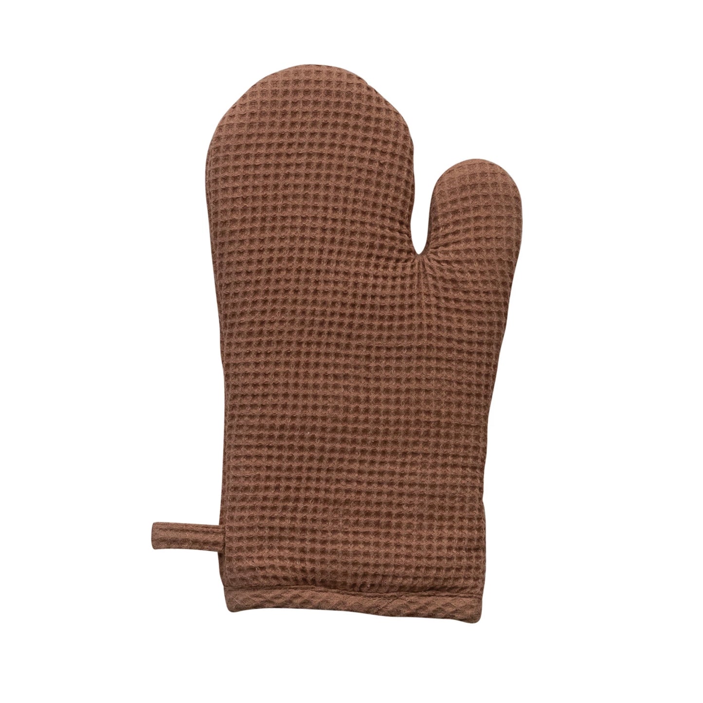 Woven Linen & Cotton Waffle Hot Mitt | Terra-Cotta