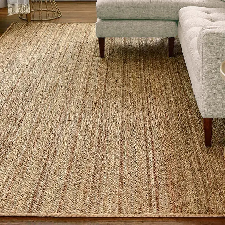 Beige Jute Braided Area Rug